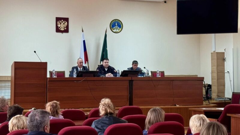 Госавтоинспекторы приняли участие в сходах граждан сельских поселений Гиагинского райо­на